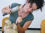 Carving-wood-for-leather-commedia-dellarte-mask-making-with-Antoni-Fava-Reggio-Emilia-Italy